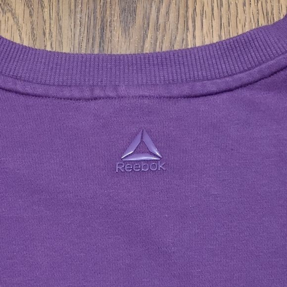 Y2K Reebok Women's Large Purple Crewneck Long Sleeve Sweatshirt Side Zip 20s D9 - Picture 6 of 6